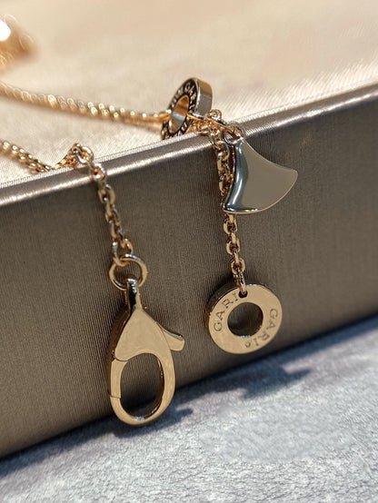 [LORA]DREAM MOP DIAMOND PAVED PINK GOLD NECKLACE