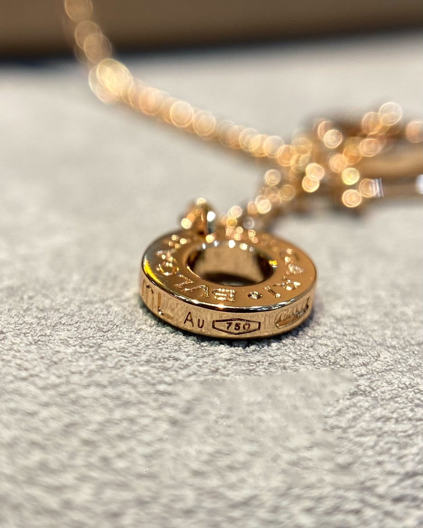 [LORA]DREAM MOP DIAMOND PAVED PINK GOLD NECKLACE