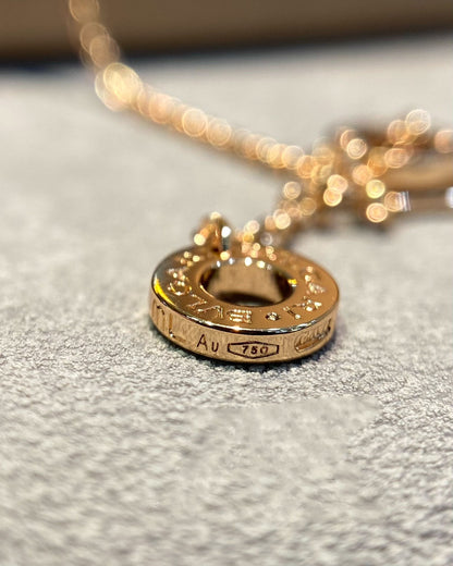 [LORA]DREAM MOP DIAMOND PAVED PINK GOLD NECKLACE