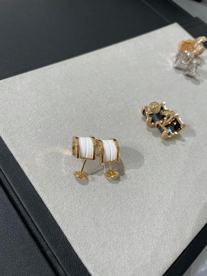 [LORA]ZERO 1 PINK GOLD CERAMIC EARRINGS