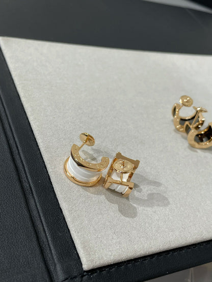 [LORA]ZERO 1 PINK GOLD CERAMIC EARRINGS