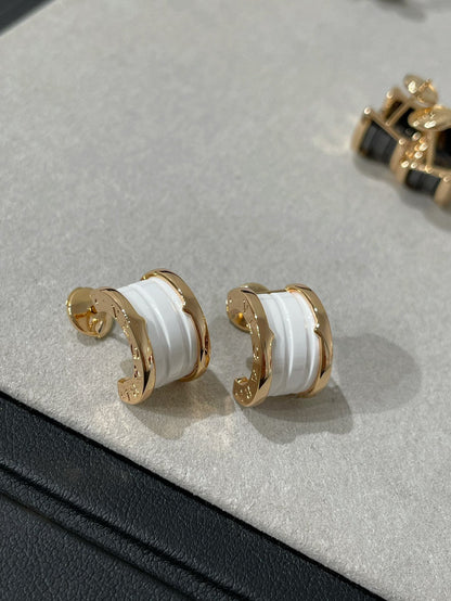 [LORA]ZERO 1 PINK GOLD CERAMIC EARRINGS