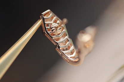 [LORA]SERPENT PINK GOLD DIAMOND EARRINGS