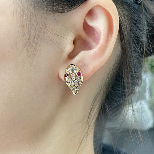 [LORA]SERPENT DIAMOND STUD EARRINGS