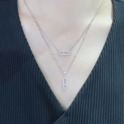 [LORA] MOVE 2 ROW DIAMOND NECKLACE