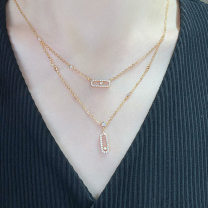 [LORA] MOVE 2 ROW DIAMOND NECKLACE