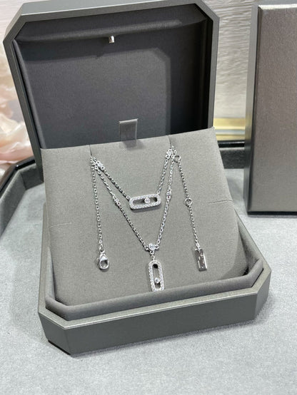 [LORA] MOVE 2 ROW DIAMOND NECKLACE