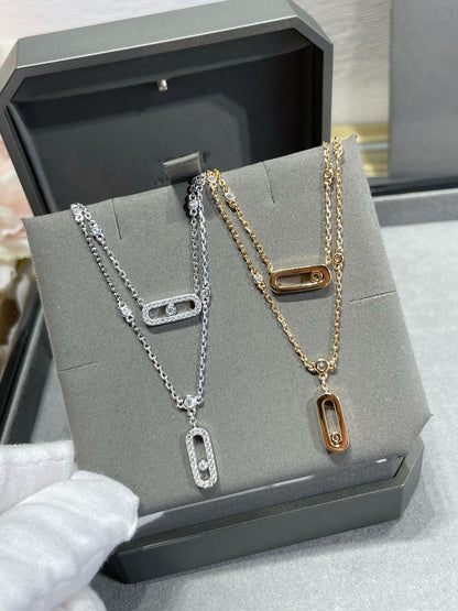 [LORA] MOVE 2 ROW DIAMOND NECKLACE
