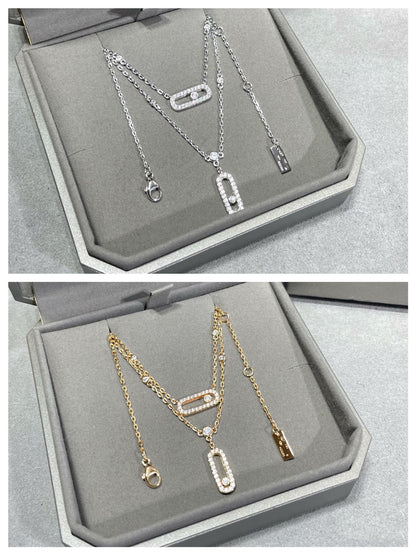 [LORA] MOVE 2 ROW DIAMOND NECKLACE