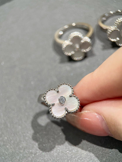 [LORA]CLOVER SILVER MOP DIAMOND RING