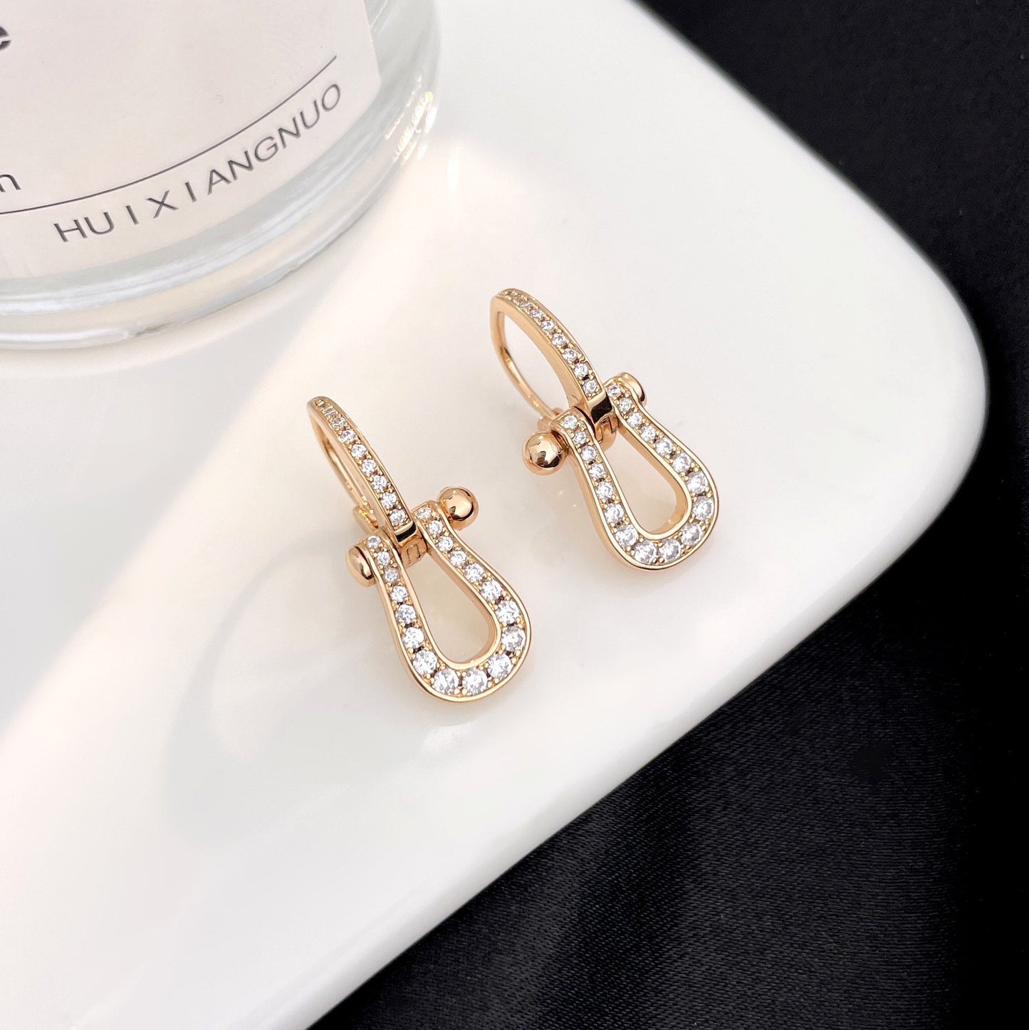 [LORA]FORCE 10 FULL DIAMOND DROP EARRINGS MEDIUM MODEL