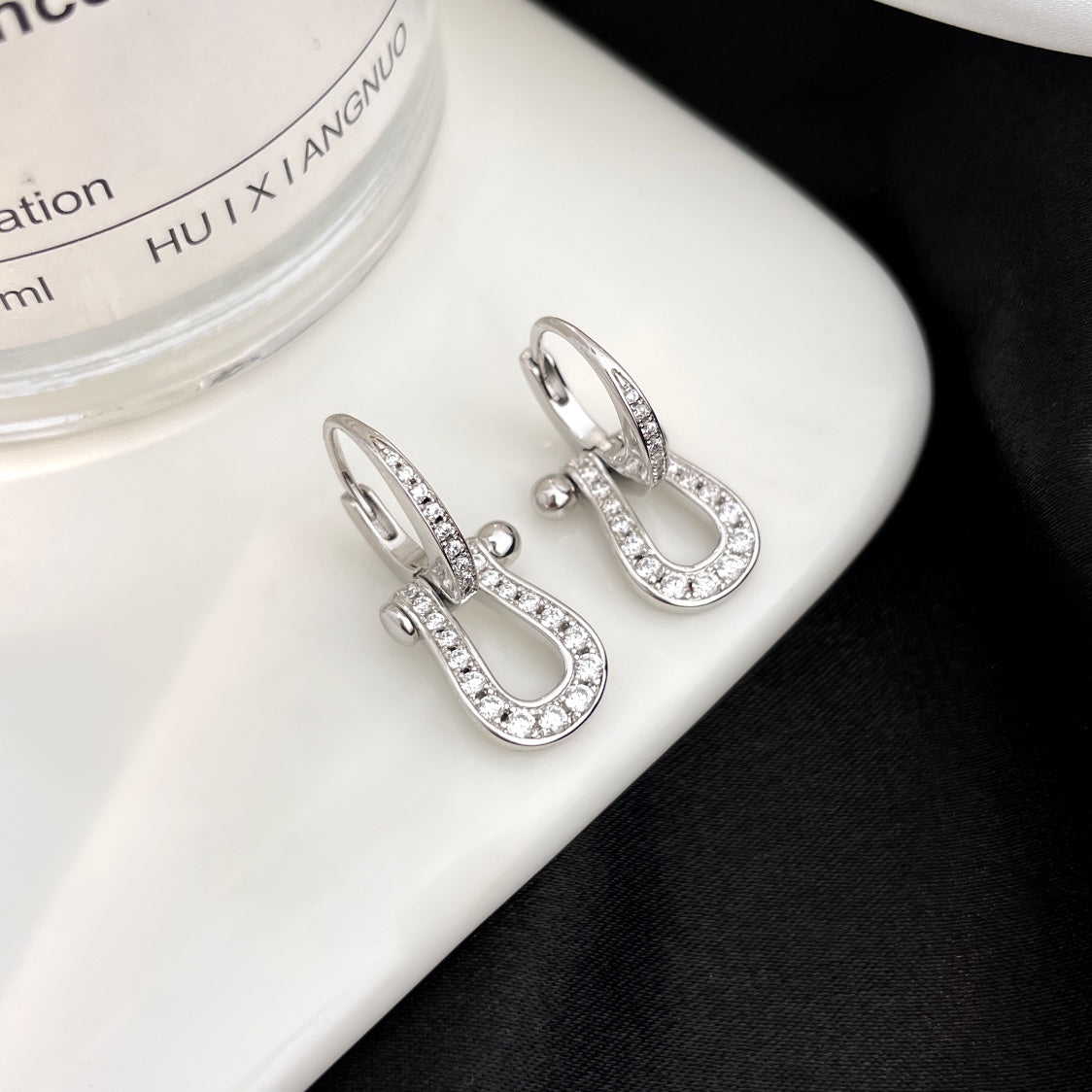 [LORA]FORCE 10 FULL DIAMOND DROP EARRINGS MEDIUM MODEL