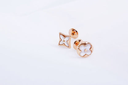 [LORA]STAR AND SUN PINK GOLD MOP STUD EARRINGS