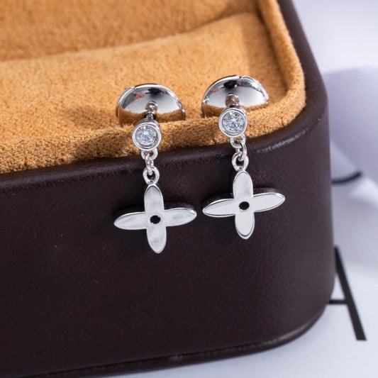 [LORA]VIDYLLE SILVER DIAMOND MINI DROP EARRINGS