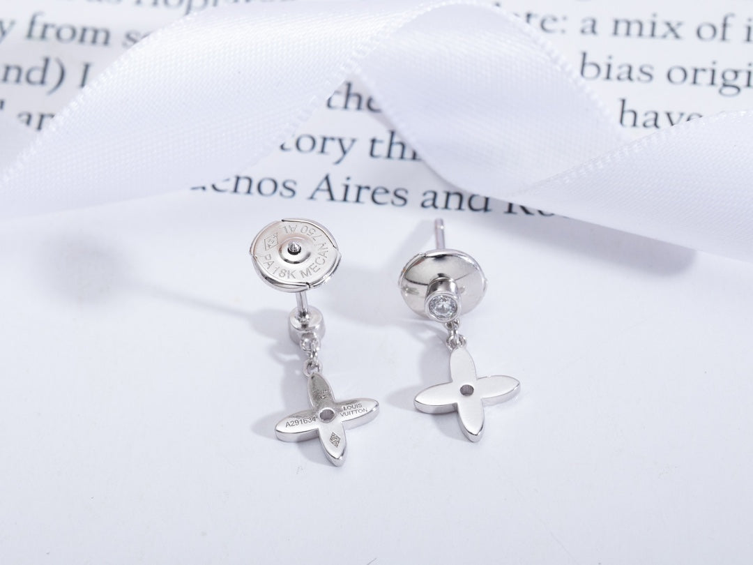 [LORA]VIDYLLE SILVER DIAMOND MINI DROP EARRINGS
