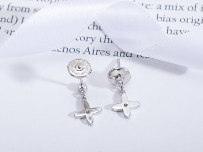 [LORA]VIDYLLE SILVER DIAMOND MINI DROP EARRINGS