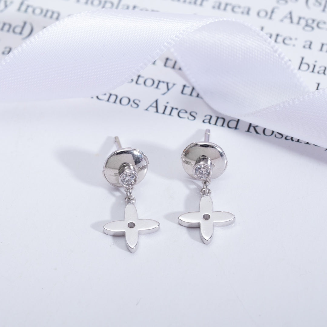 [LORA]VIDYLLE SILVER DIAMOND MINI DROP EARRINGS