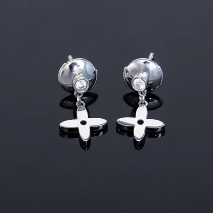 [LORA]VIDYLLE SILVER DIAMOND MINI DROP EARRINGS