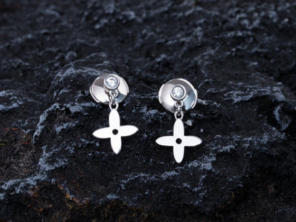 [LORA]VIDYLLE SILVER DIAMOND MINI DROP EARRINGS