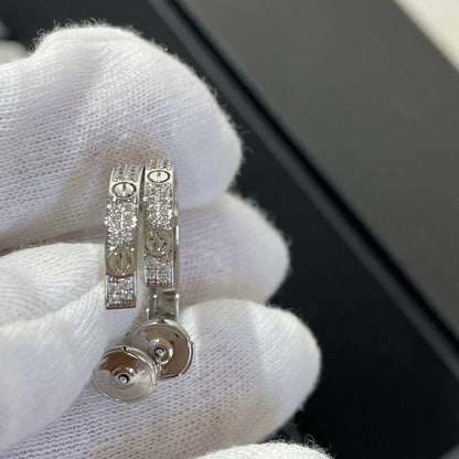[LORA]LOVE DIAMOND SILVER HOOP EARRINGS