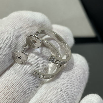 [LORA]LOVE DIAMOND SILVER HOOP EARRINGS