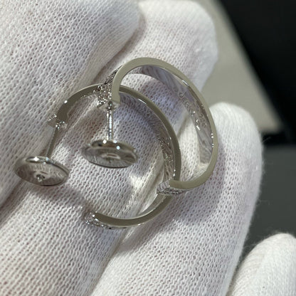 [LORA]LOVE DIAMOND SILVER HOOP EARRINGS