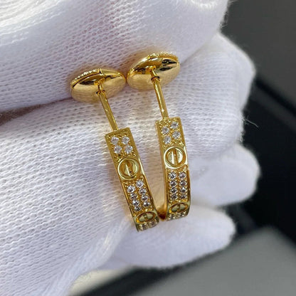 [LORA] LOVE EARRINGS 3.6MM DIAMOND PAVED