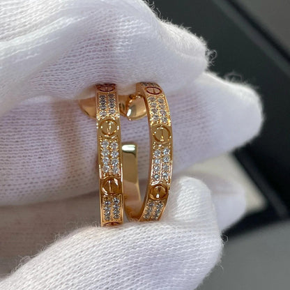 [LORA] LOVE EARRINGS 3.6MM DIAMOND PAVED