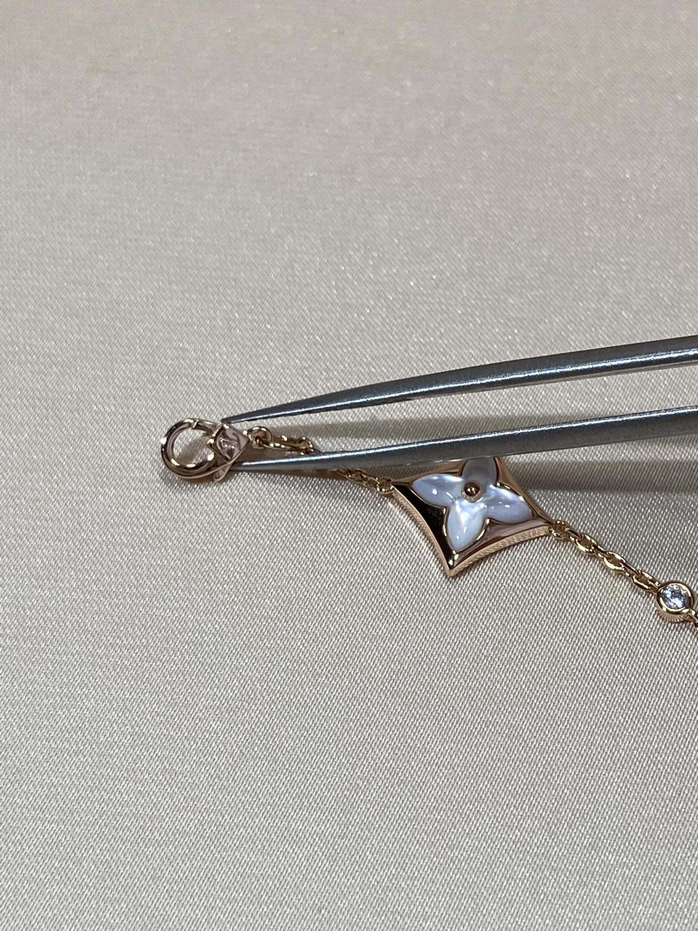 [LORA]STAR 4 MOTIF MOP DIAMOND PINK GOLD BRACELET