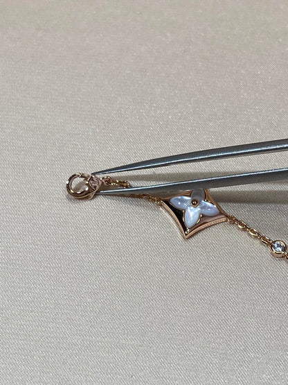[LORA]STAR 4 MOTIF MOP DIAMOND PINK GOLD BRACELET