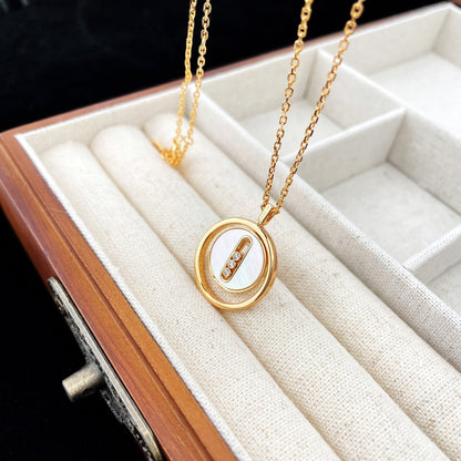 [LORA] LUCKY MOVE MOP PINK GOLD NECKLACE