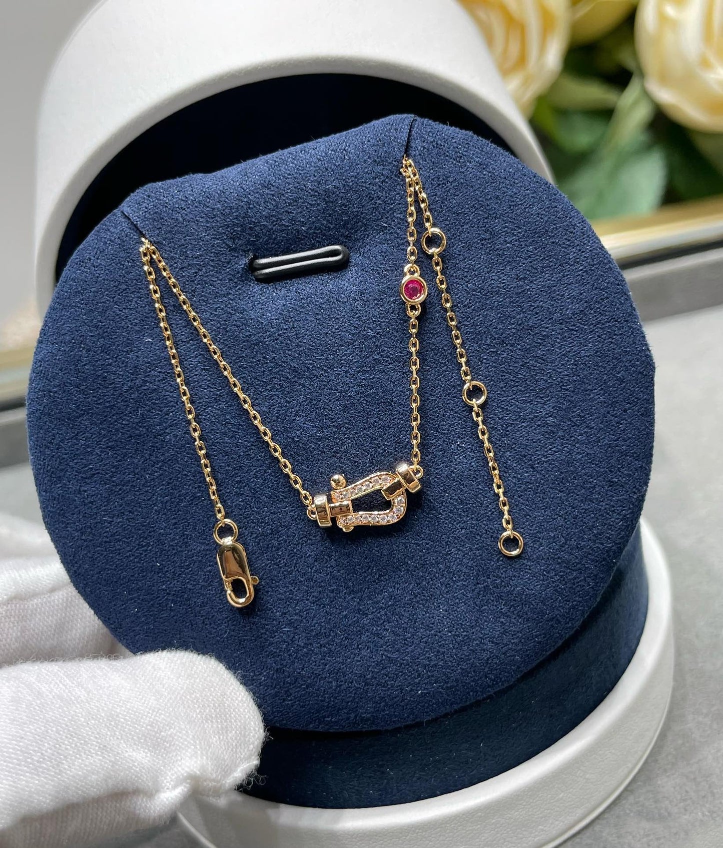 [LORA]FORCE 10 DIAMOND PINK GOLD NECKLACE