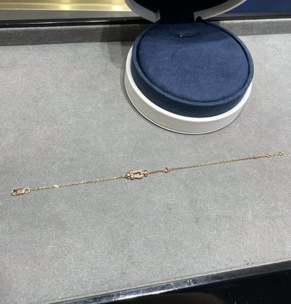 [LORA]FORCE 10 DIAMOND CHAIN LINK PINK GOLD BRACELET