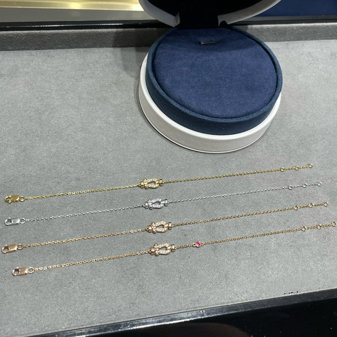 [LORA]FORCE 10 DIAMOND CHAIN LINK PINK GOLD BRACELET