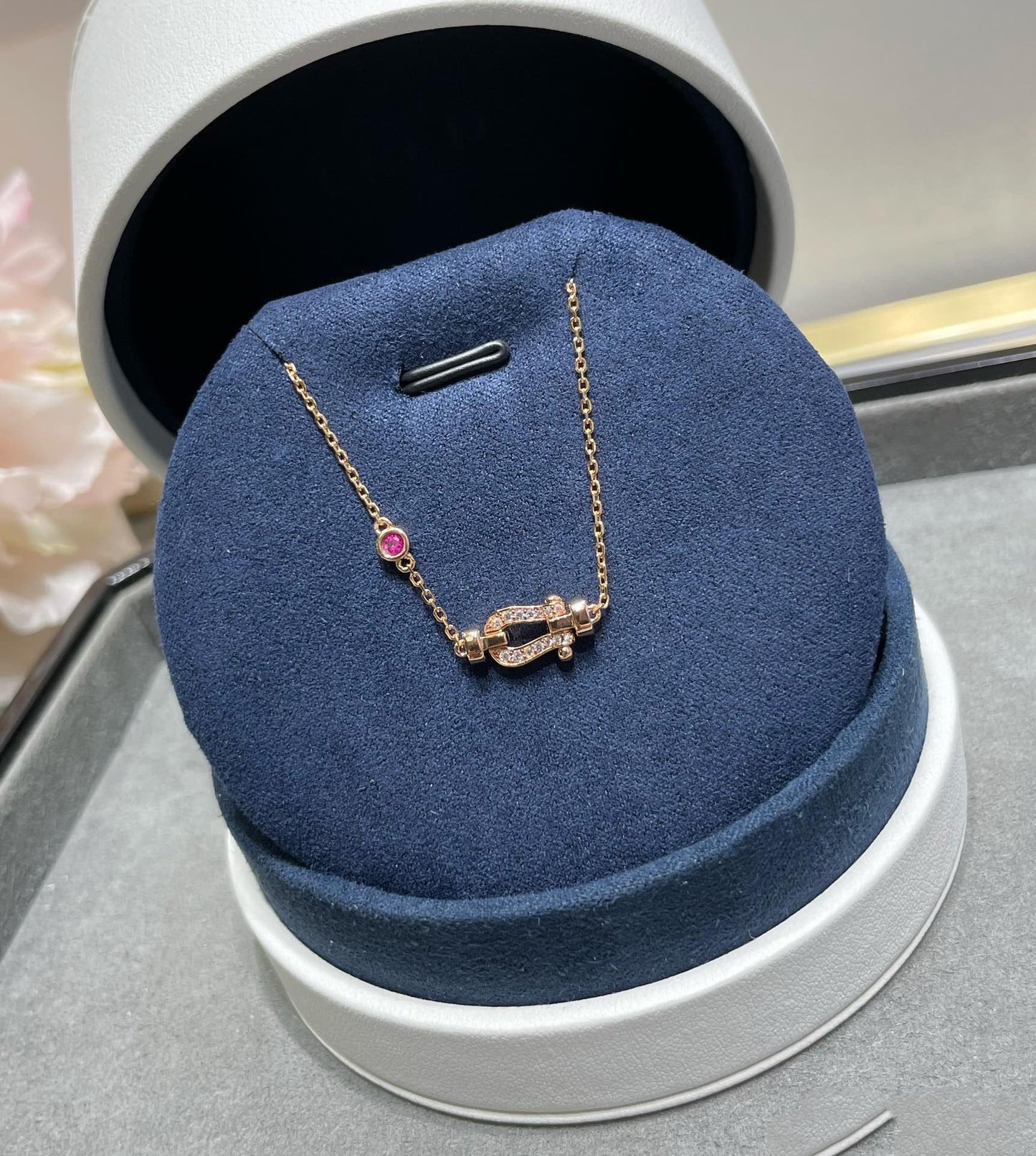 [LORA]FORCE 10 DIAMOND CHAIN LINK PINK GOLD BRACELET