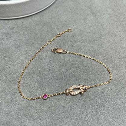 [LORA]FORCE 10 DIAMOND CHAIN LINK PINK GOLD BRACELET