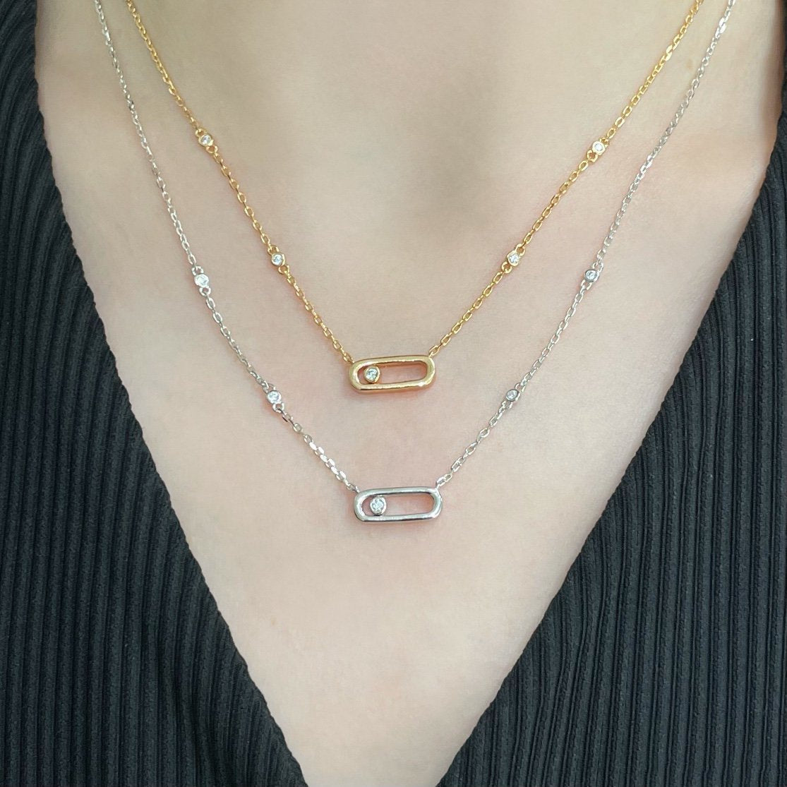 [LORA] MOVE UNO DIAMOND NECKLACE