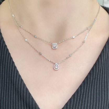 [LORA] MY TWIN 2 ROW DIAMOND NECKLACE