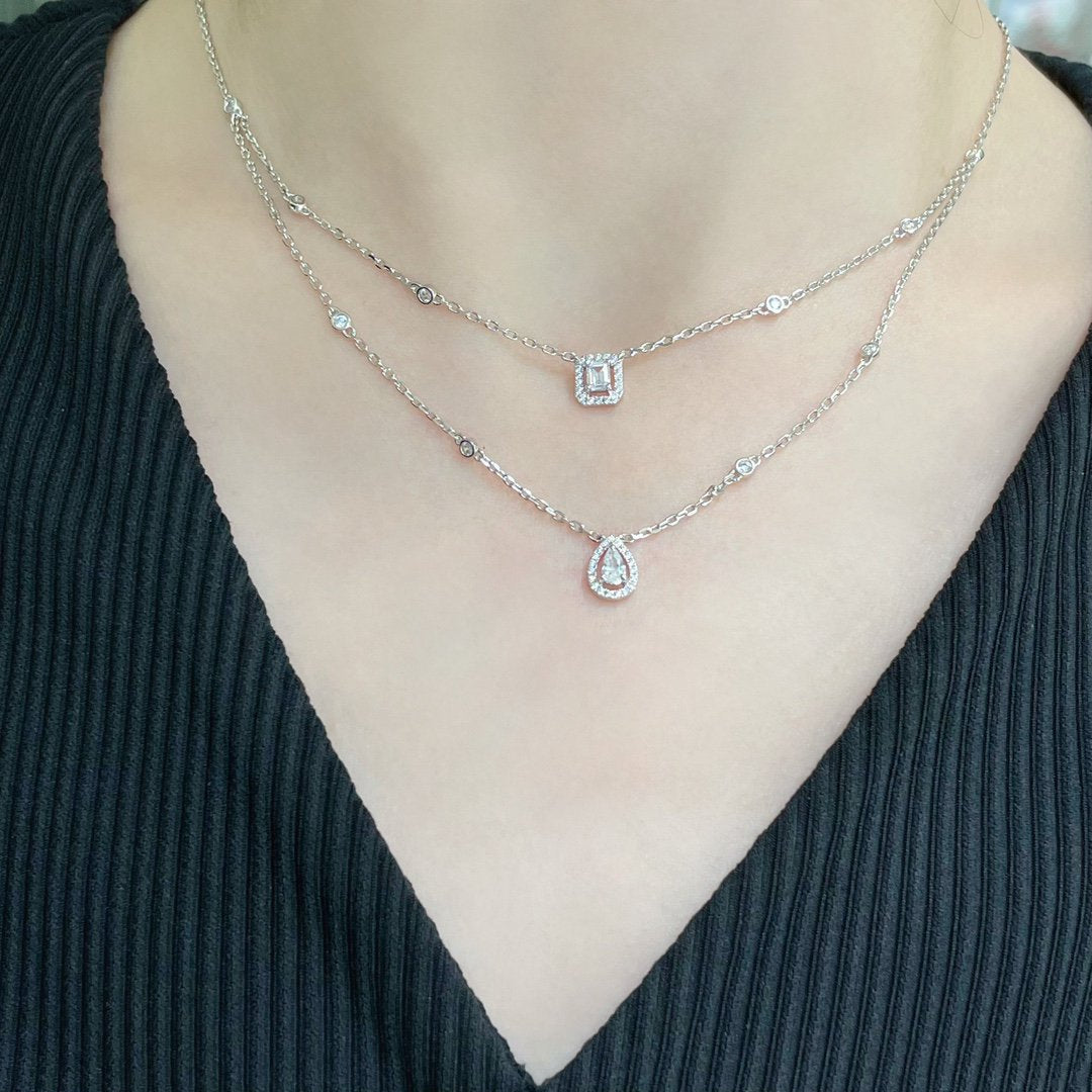 [LORA] MY TWIN 2 ROW DIAMOND NECKLACE