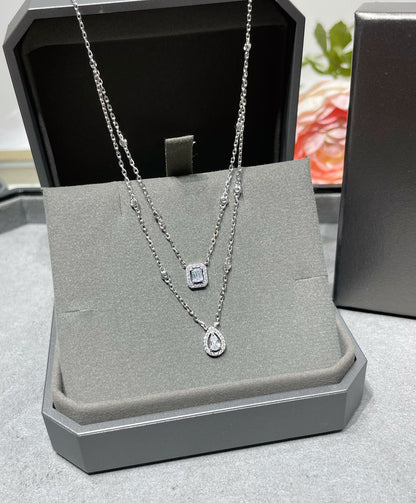 [LORA] MY TWIN 2 ROW DIAMOND NECKLACE