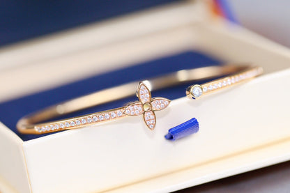 [LORA]IDYLLE PINK GOLD OPEN BRACELET DIAMOND PAVED