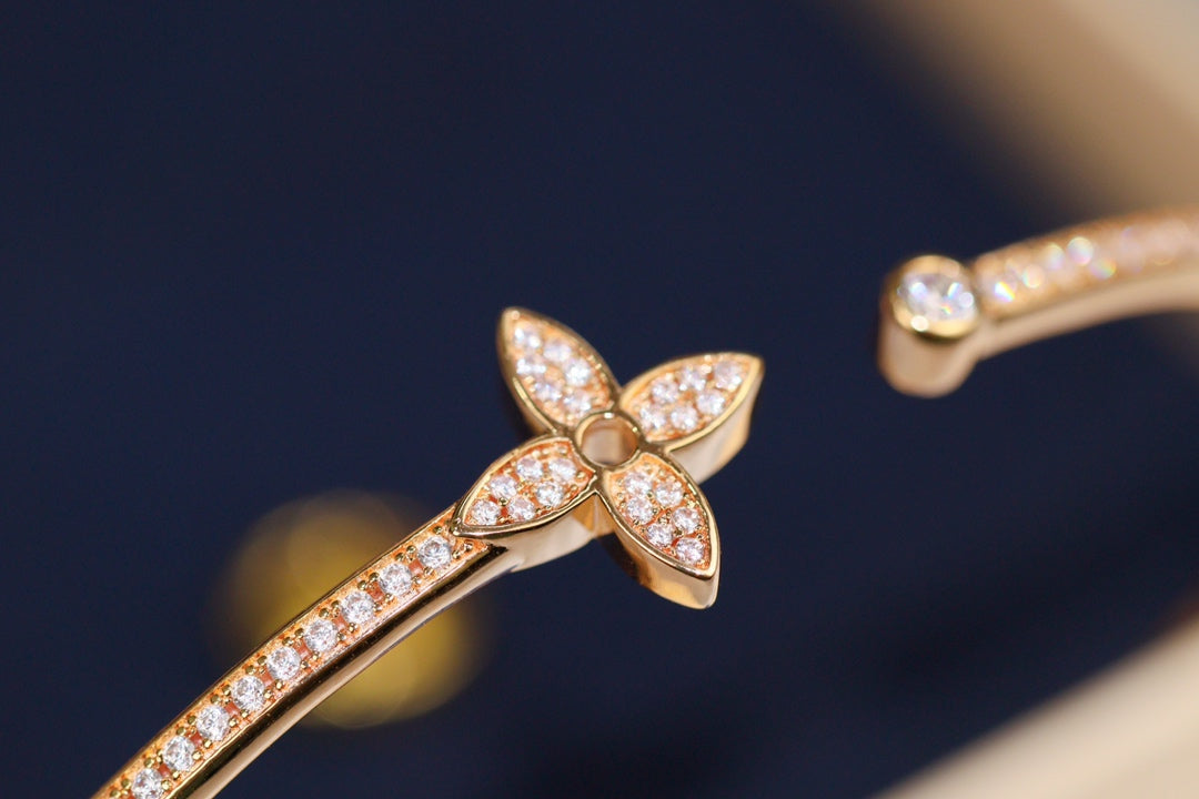[LORA]IDYLLE PINK GOLD OPEN BRACELET DIAMOND PAVED