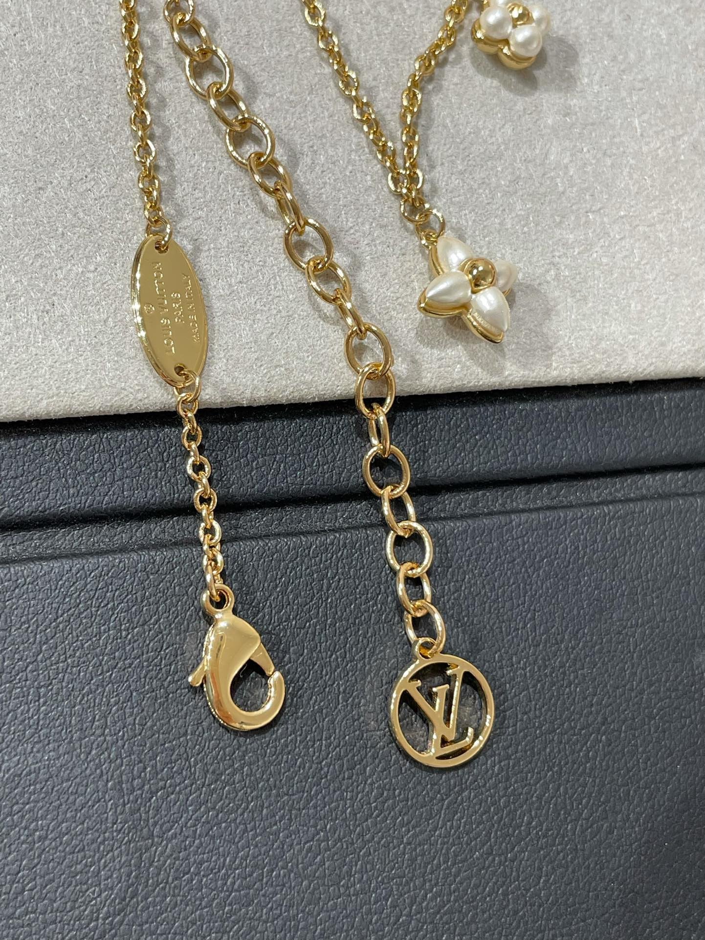[LORA]FLOWERGRAM GOLD MOP DOUBLE ROW NECKLACE