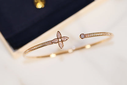 [LORA]IDYLLE GOLD OPEN BRACELET DIAMOND PAVED