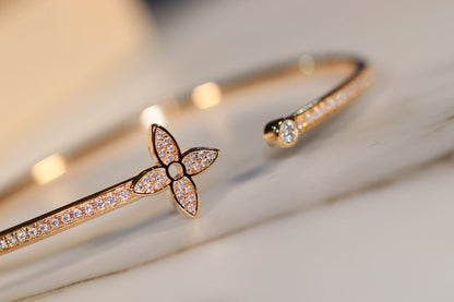 [LORA]IDYLLE GOLD OPEN BRACELET DIAMOND PAVED