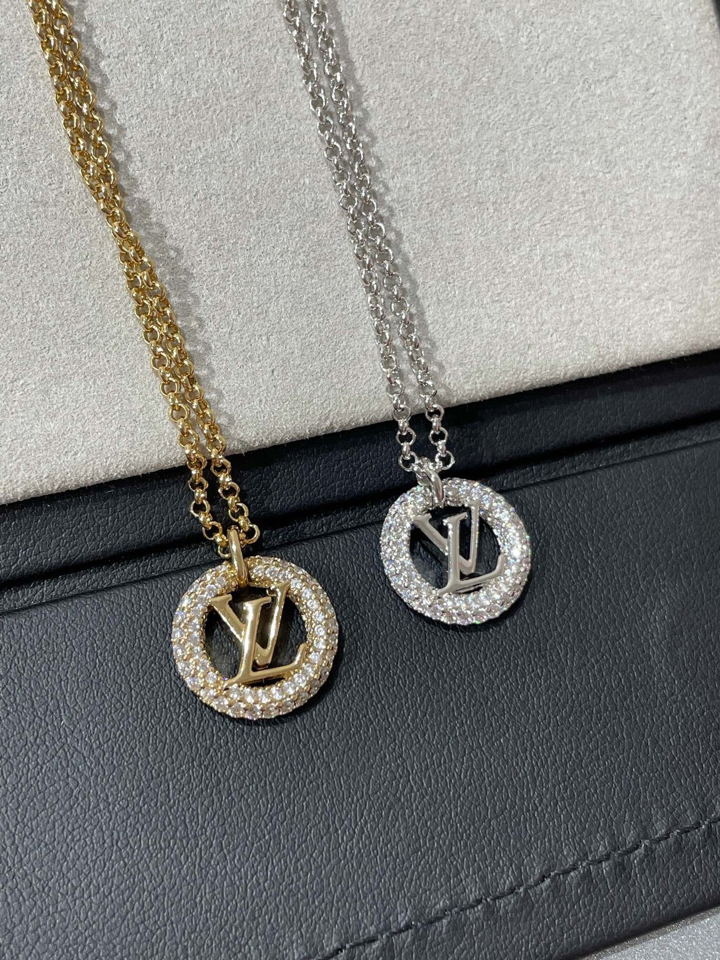 [LORA]BY NIGHT DIAMOND PAVED NECKLACE