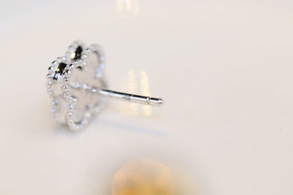 [LORA]CLOVER MINI TURQUOISE SILVER STUD EARRINGS