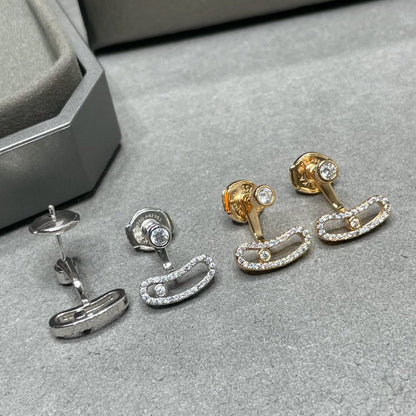 [LORA] MOVE UNO PINK GOLD DIAMOND EARRINGS