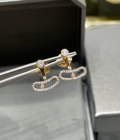 [LORA] MOVE UNO PINK GOLD DIAMOND EARRINGS
