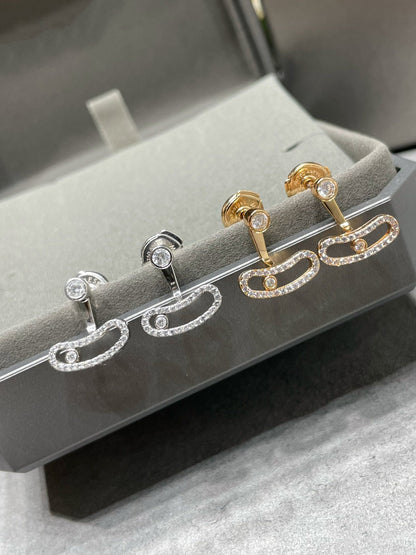 [LORA] MOVE UNO PINK GOLD DIAMOND EARRINGS